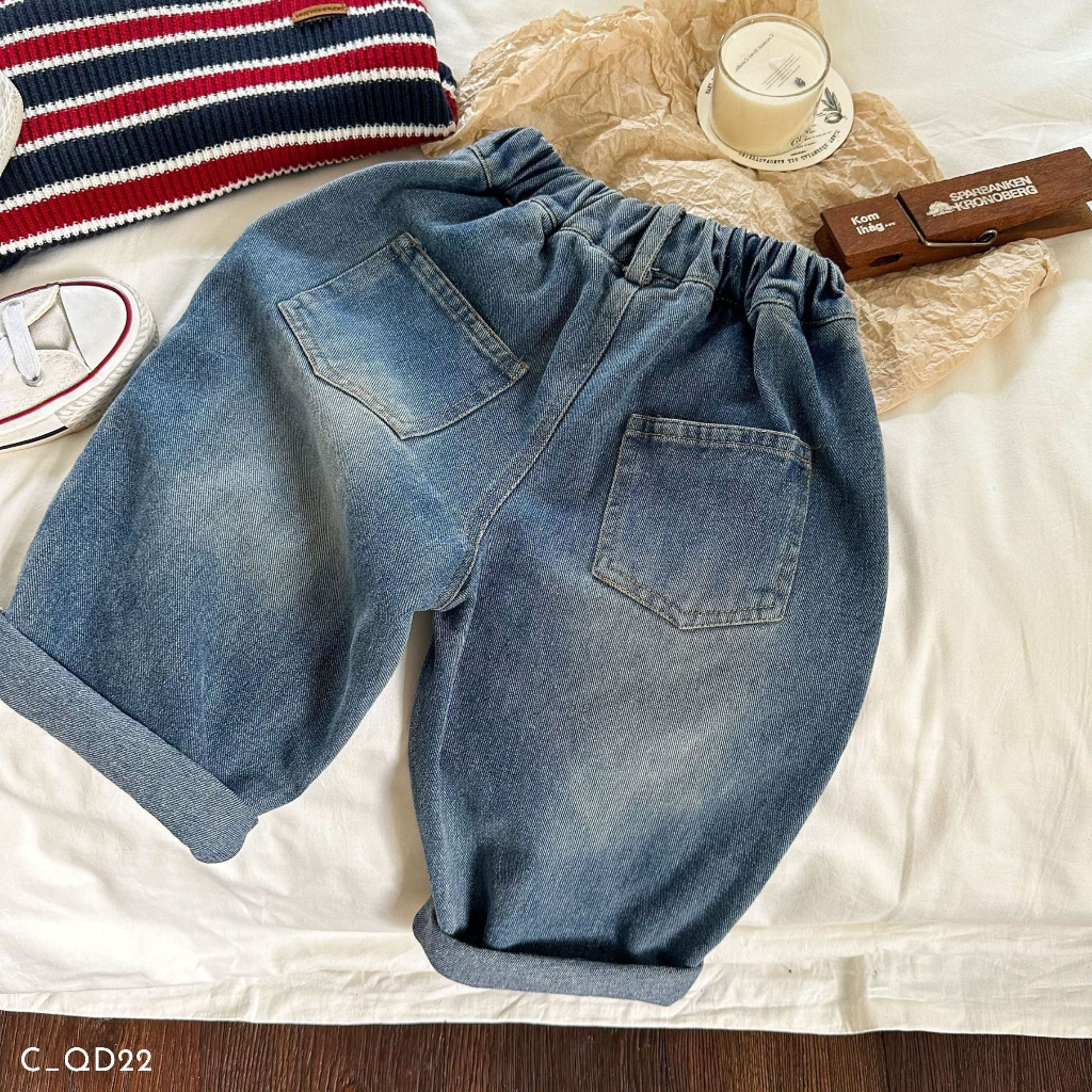 Quần Jeans cho bé EMBES KIDS , quần jeans trẻ em 11kg đến 31kg