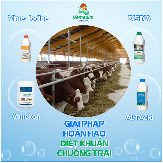 Vemedim Ceptifi Suspension phòng hô hấp và tiêu hóa trên trâu, bò, dê, cừu, chó, mèo và gia cầm, chai 100ml