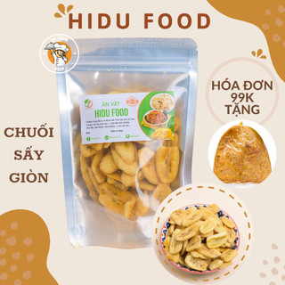 Chuối sấy không đường khô giòn loại ngon giảm cân 100gr Ăn Vặt HiDu siêu ngon giá rẻ
