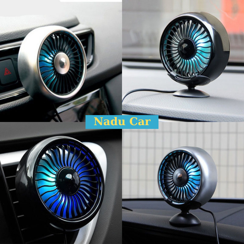 Quạt Mini Ô Tô , Quạt Gắn cửa gió điều hòa ô tô , quạt kẹp cửa gió máy lạnh xe hơi ,gắn taplo với 3 tốc độ Có Đèn Led