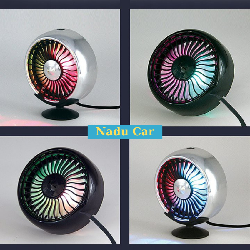 Quạt Mini Ô Tô , Quạt Gắn cửa gió điều hòa ô tô , quạt kẹp cửa gió máy lạnh xe hơi ,gắn taplo với 3 tốc độ Có Đèn Led