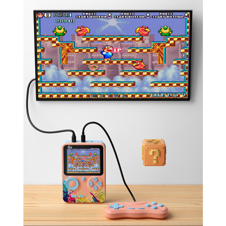 máy chơi game mini cầm tay , 500 game cổ điển hoài niệm tuổi thơ,Hỗ trợ 2 người cùng chơi, có thể kết nối với TV