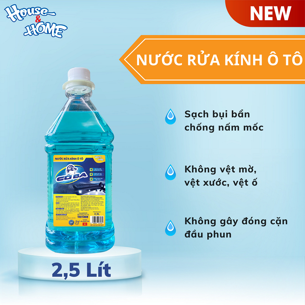 Nước rửa kính ô tô House & Home CôBa chai 2,5L
