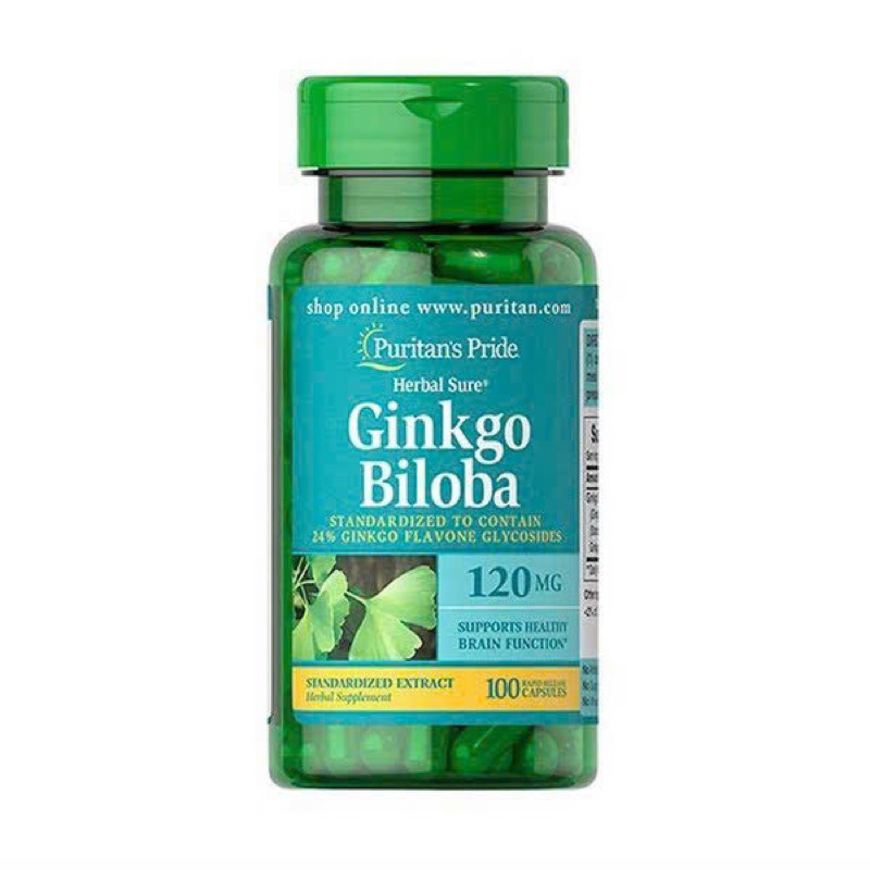 Viên Uống bổ não Ginkgo Biloba Puritan's Pride 120mg Của Mỹ, 100 viên