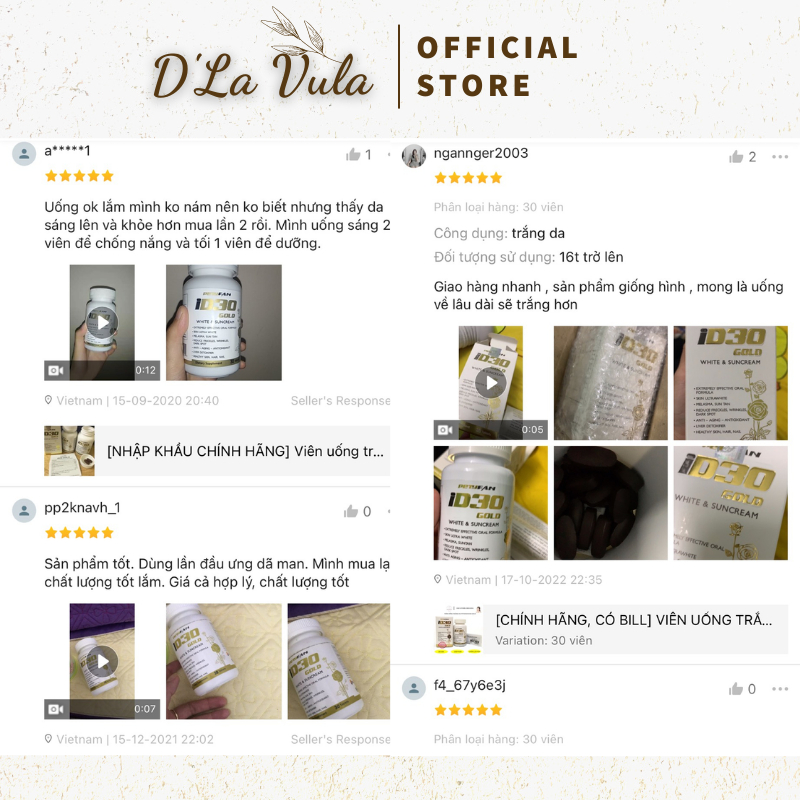 Viên uống ID30 Gold White & Suncream 30 Viên