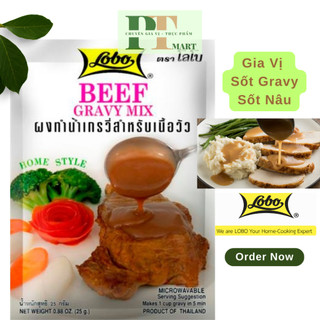 Bột Làm Xốt / Sốt Nâu Gravy 25g hiệu Lobo Thái. Beef Gravy Mix Lobo. Xốt khoai tây nghiền, sốt bò nướng, sốt gà chiên