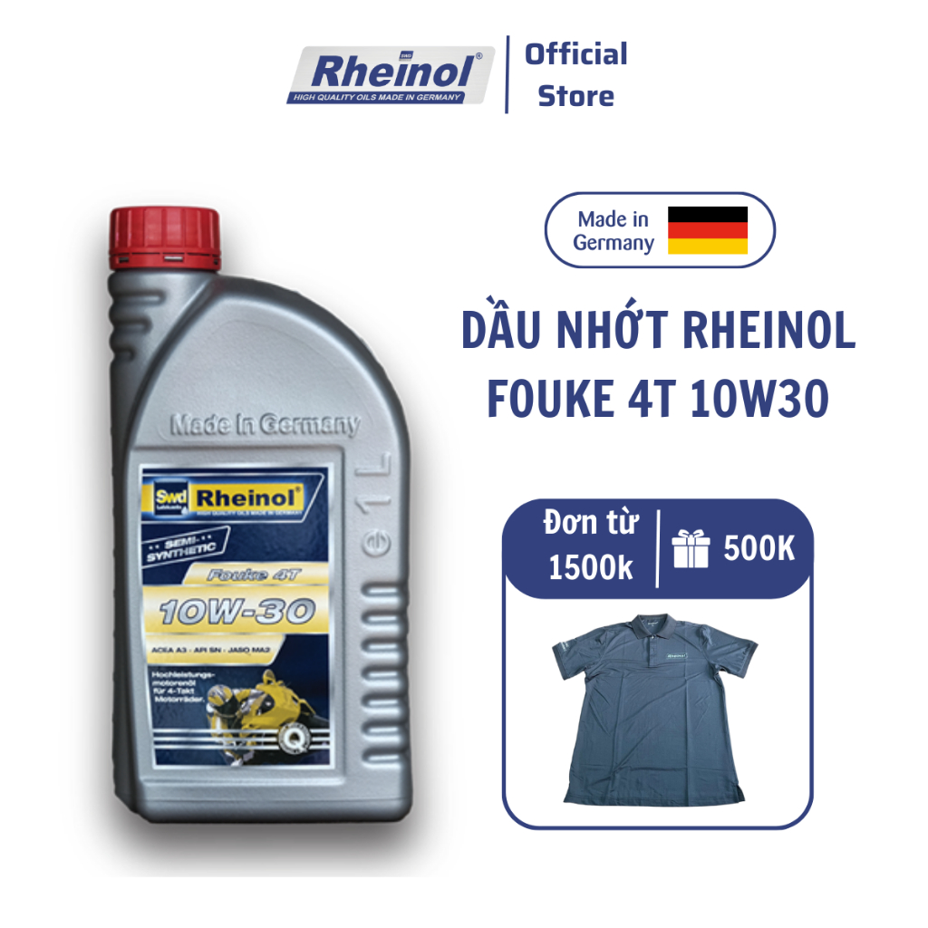 Dầu Nhớt mô tô Rheinol FOUKE 4T 10W30 - Hàng nhập khẩu Đức 1L