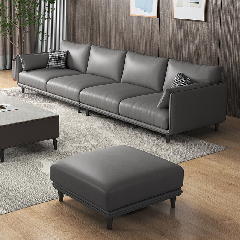 Bộ ghế sofa phòng khách cao cấp phong cách Bắc Âu, ghế da PU nhật, khung gỗi sồi, đệm bọt biển - Bảo hành 2 năm