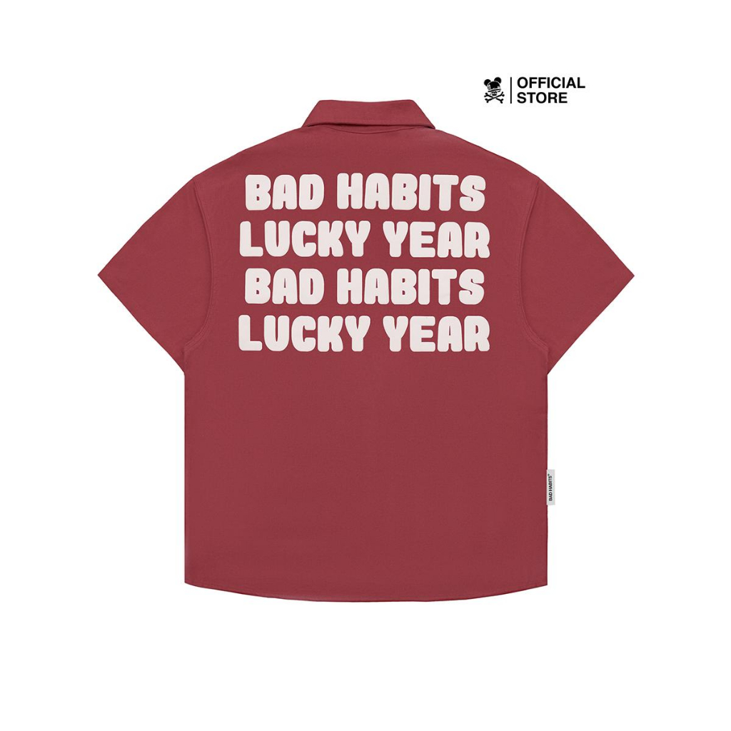 Áo Sơ Mi Nam Nữ Bad Habits LUCKY YEAR SHIRT - RED - Local Brand Chính Hãng