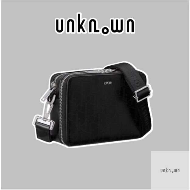 👑-Túi Đeo Chéo POUCH WITH STRAP Black D*ior Oblique Galaxy Leather cao cấp full box full thẻ thiếp
