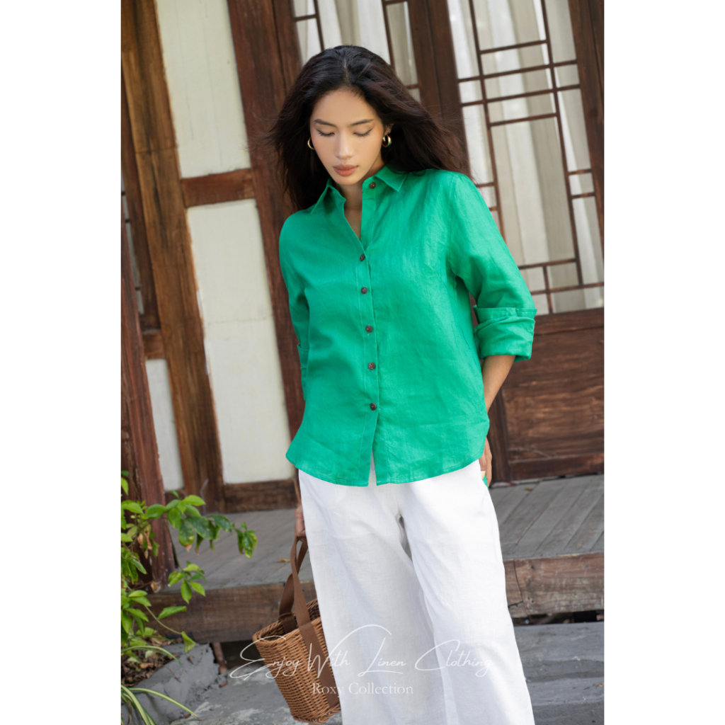 Áo Sơ Mi Linen Cao Cấp Trơn Tay Dài 7020 ROXY