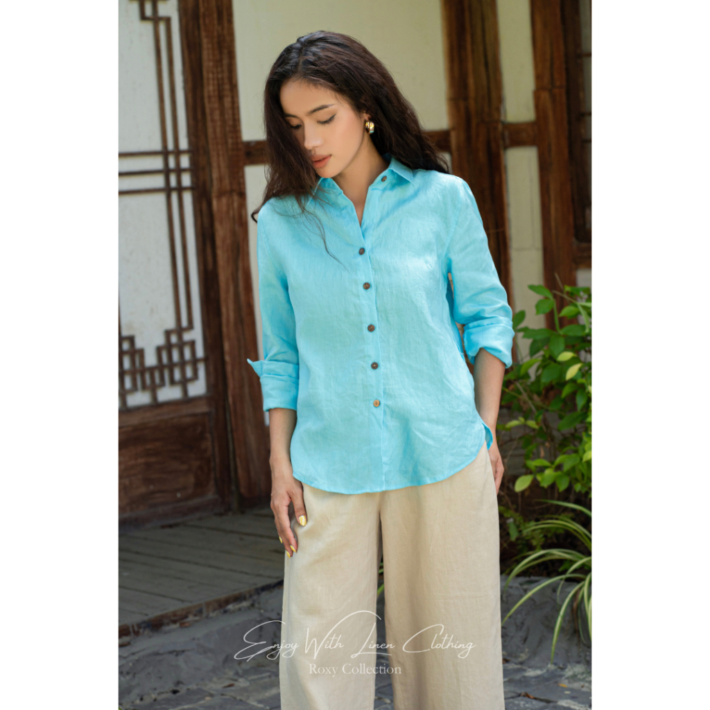 Áo Sơ Mi Linen Cao Cấp Trơn Tay Dài 7020 ROXY