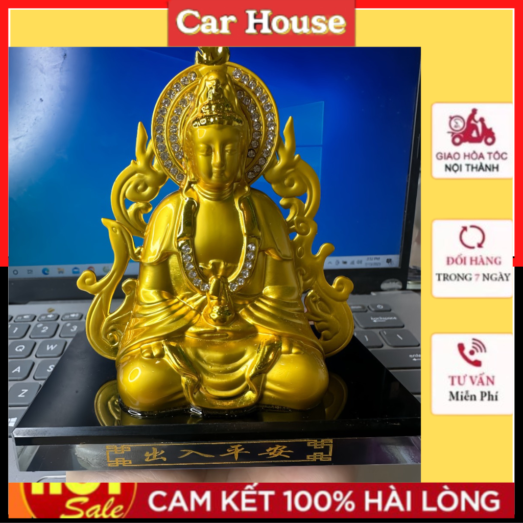 Tượng Quan Thế Âm đế kính đặt xe hơi