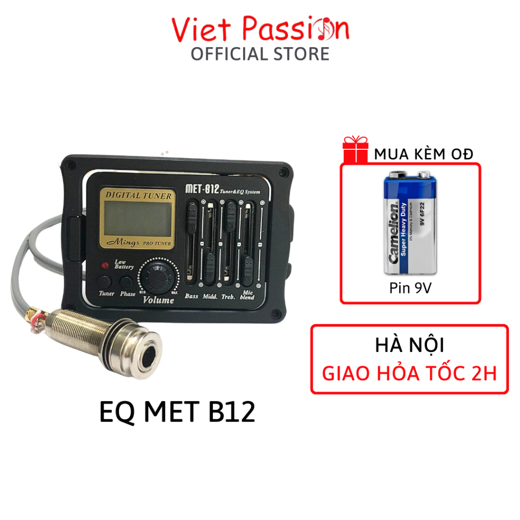 EQ đàn guitar MET-B12 chính hãng kích ra loa cao cấp chất lượng Viet Passion