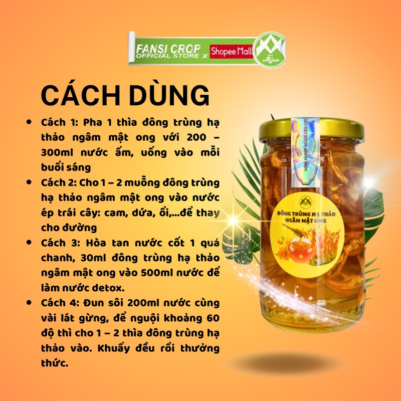 Đông Trùng Hạ Thảo ngâm mật ong - 100ml