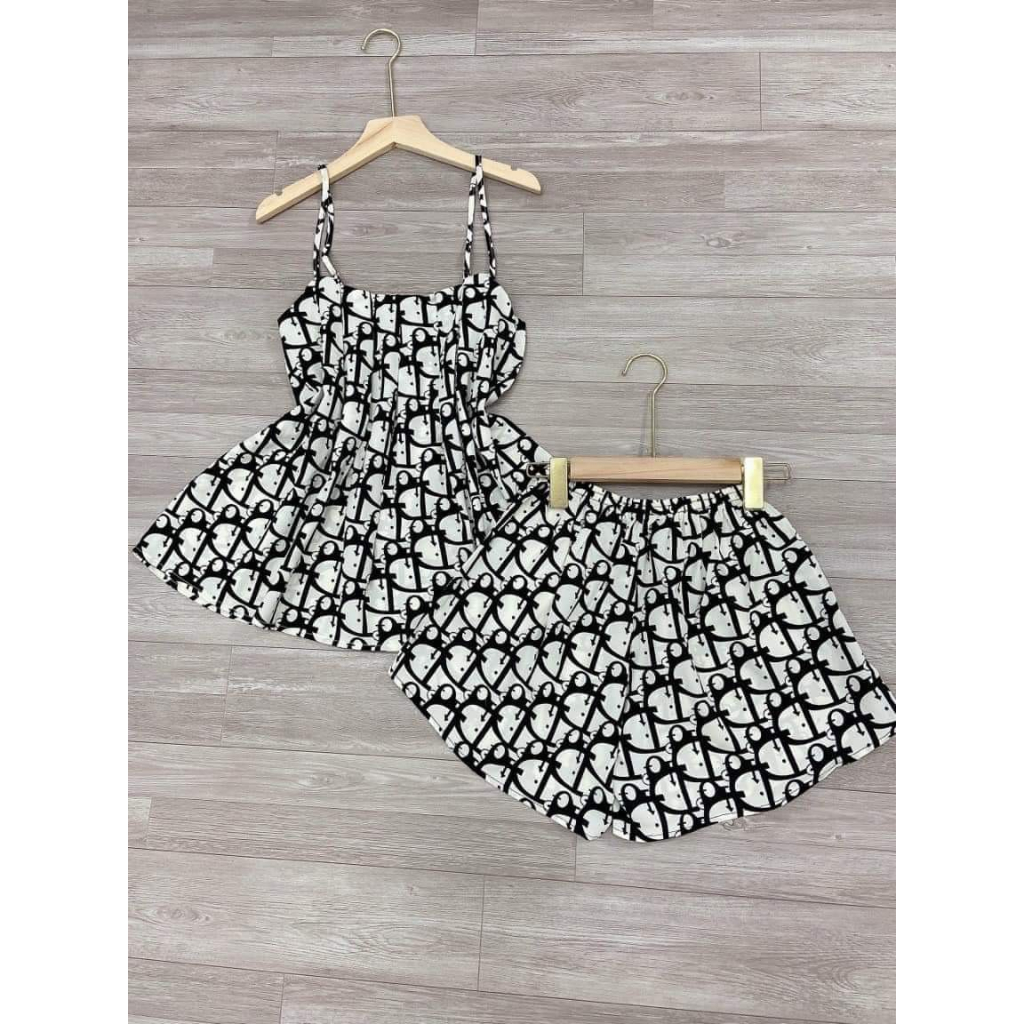 COMBO 2 set đồ xinh bộ pijama tay cộc quần dài và bộ 2 dây xinh xỉu