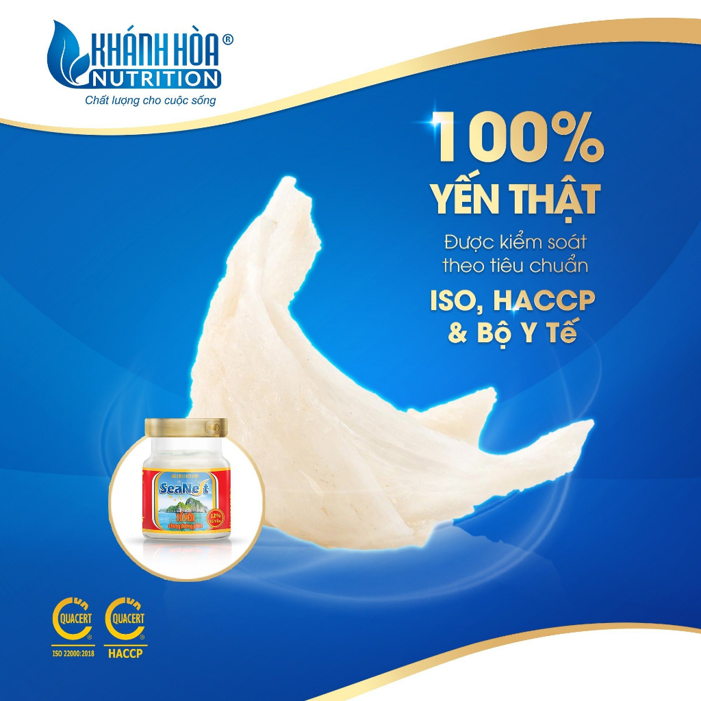 Yến Sào Chưng Đường Phèn Cao Cấp 12% - Khánh Hòa Nutrition - Lọ 70 ML