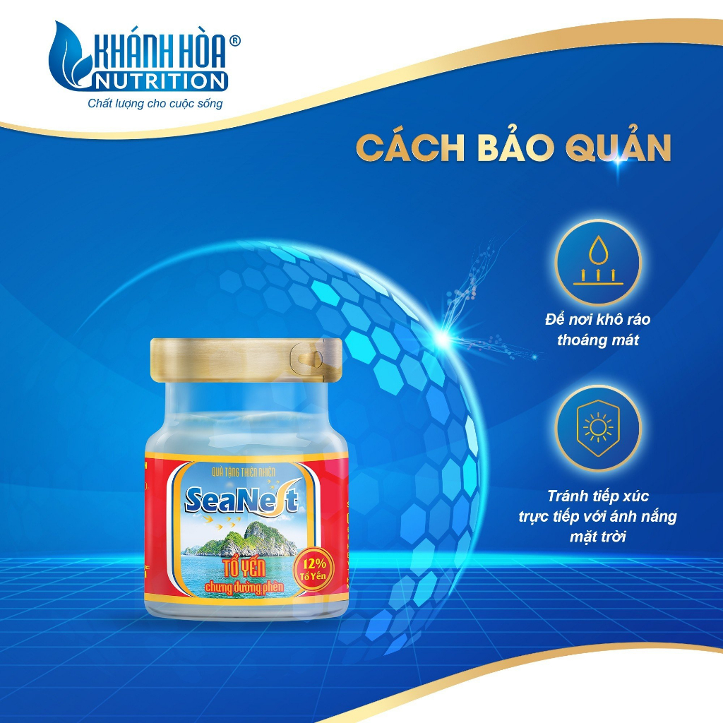 Yến Sào Chưng Đường Phèn Cao Cấp 12% - Khánh Hòa Nutrition - Lọ 70 ML