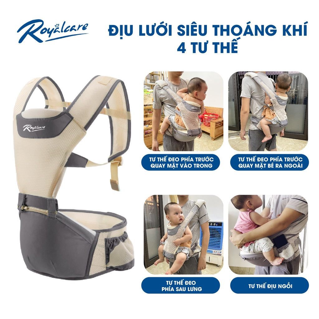 [ẢNH THẬT + VIDEO] Địu ngồi Royalcare cao cấp đa năng chính hãng