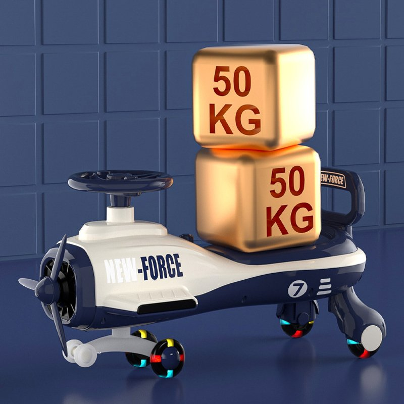 Xe lắc cho bé có đèn nhạc 2in1, xe chòi chân trẻ em mô hình MÁY BAY cao cấp