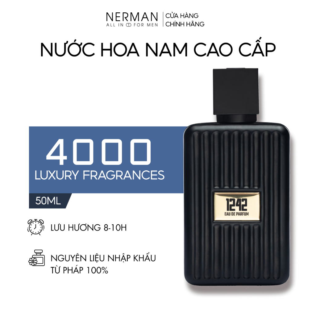 Nước hoa nam Nerman - hương thơm nhẹ nhàng, tinh tế hút nữ giới, hợp đi hẹn hò, đi chơi, đi làm lưu hương tới 8h 50ml