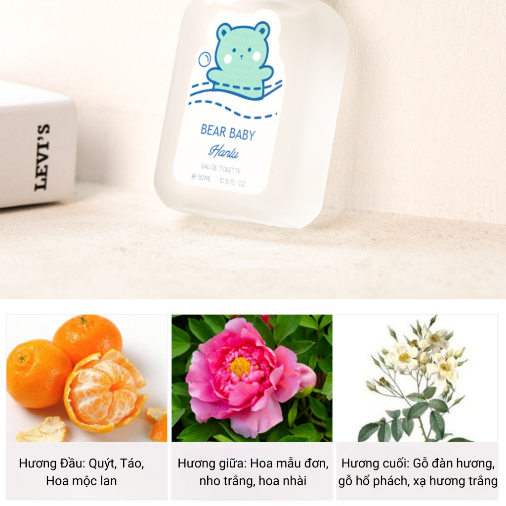 Nước Hoa HanLu Bear BaBy 50ml Tạo Hương Thơm Nhẹ Nhàng Quyến Rũ, Nước Hoa Body Thơm Mát Với Hương Trái Cây Ngọt