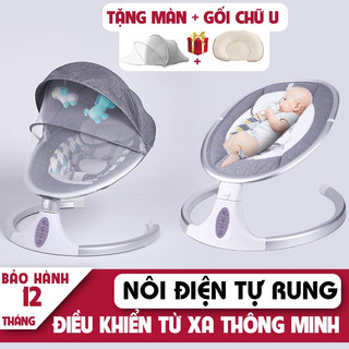 [ BẢO HÀNH 12 THÁNG] Nôi điện ru ngủ thông minh 3 trong 1 - Nôi điện tích hợp bàn ăn 3 chế độ nghiêng tuỳ chỉnh