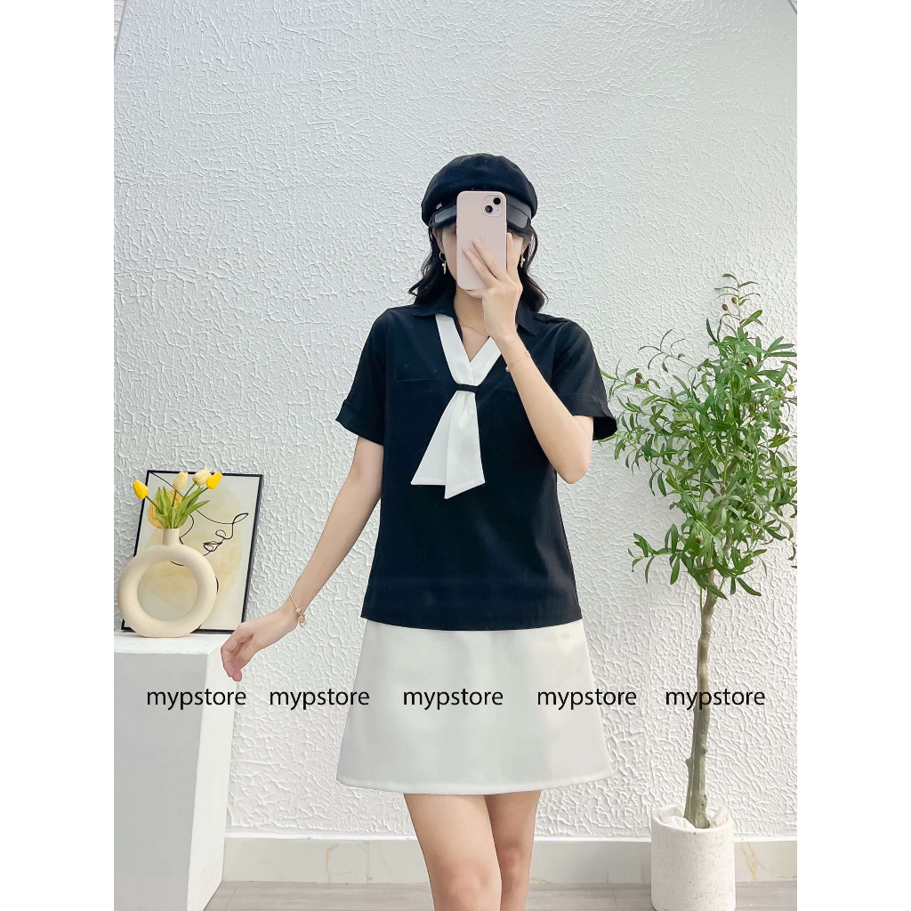 Áo sơ mi kèm dây đan rời tay ngắn mypstore