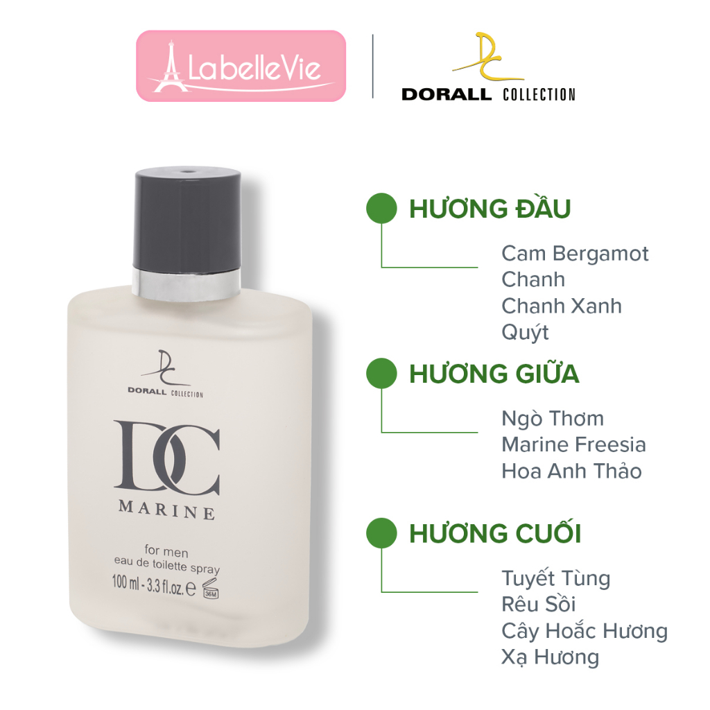 Nước hoa DubaI nam chính hãng  Dorall Collection DC Marine hương thơm Cổ Điển vượt thời gian100ml