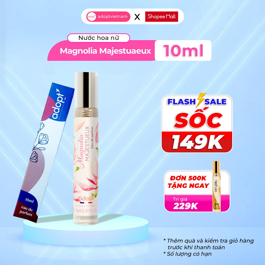 Nước hoa nữ Adopt Magnolia Majestuaeux cao cấp 10ml chính hãng Pháp thơm lâu tự tin quý phái