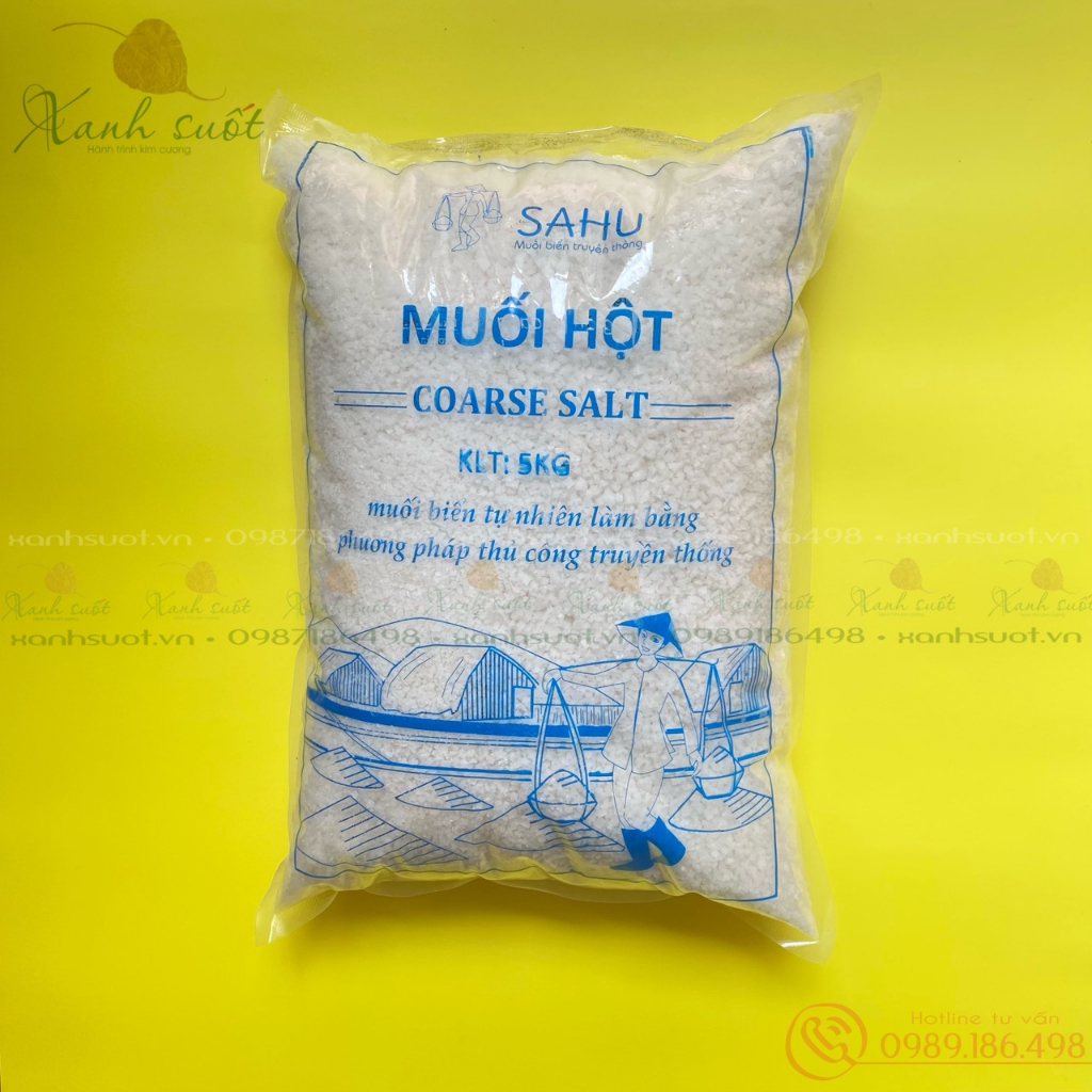 MUỐI HỘT/ MUỐI HẠT SAHU 5KG SAHU COARSE SALT Muối biển tự nhiên - Làm theo phương pháp truyền thống