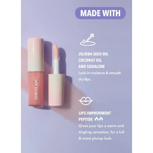 Son bóng làm dầy môi SHEGLAM, son bóng dưỡng ẩm môi