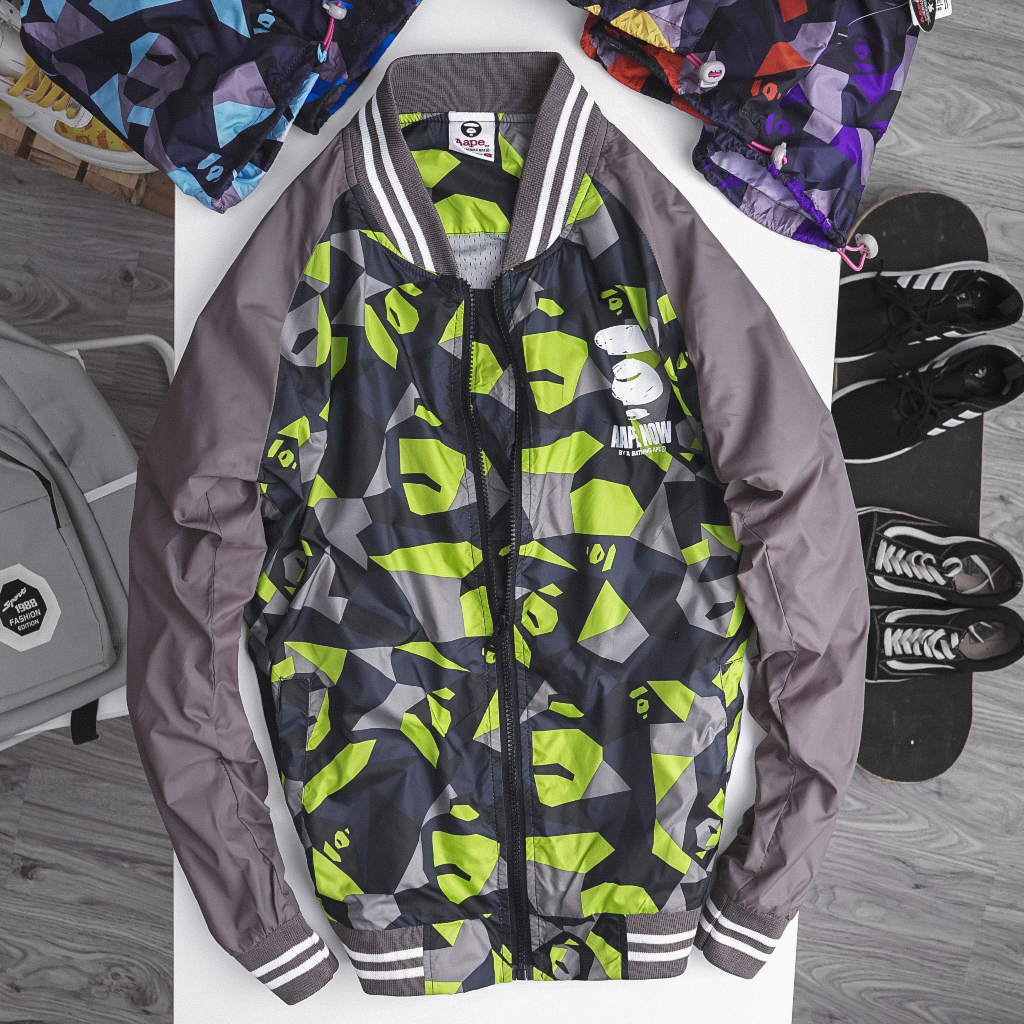 Khoác Gió bomber Camo Tím 2023