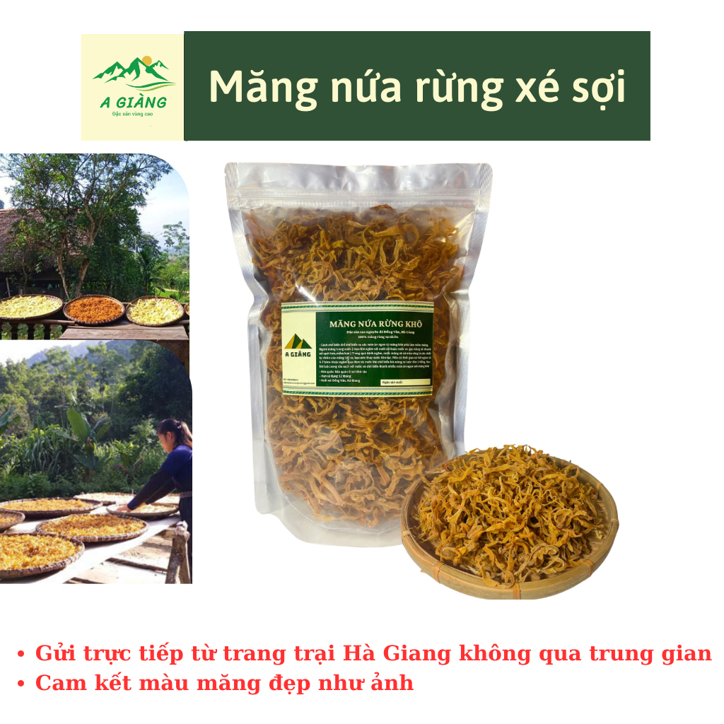 Măng rối khô Tây Bắc, khô tây bắc xé sợi măng rối khô Tây Bắc gói 500gr
