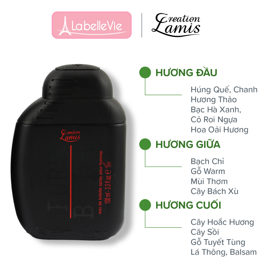 Nước hoa nam Dubai Creation Lamis Pure Black cho hương thơm tinh tế,hiện đại 100ml