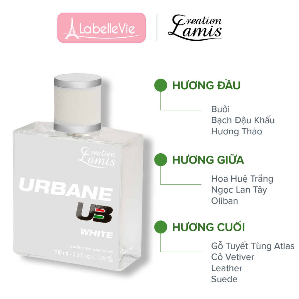 Nước hoa nam Dubai Creation Lamis Urbane White hương thơm phong cách và tinh tế 100ml