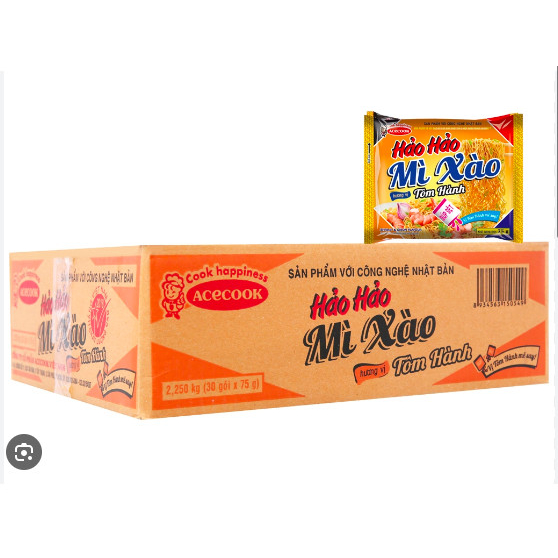 ( Thùng 30 gói ) Mì xào Hảo Hảo Tôm Hành 75g