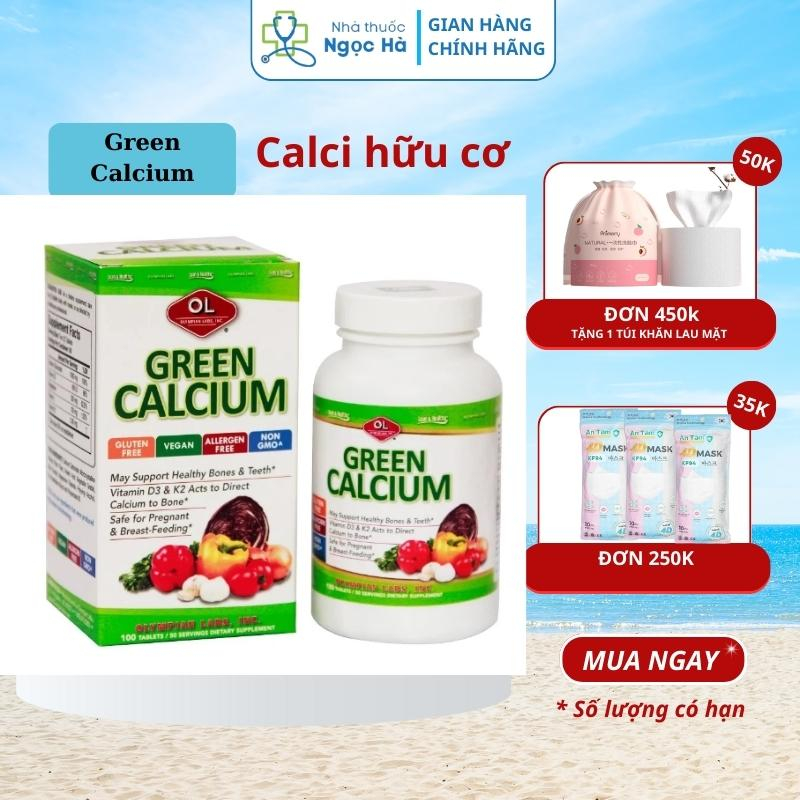 Green Calcium – Bổ sung canxi hữu cơ dành cho bà bầu, trẻ em, người lớn Chai 100 viên