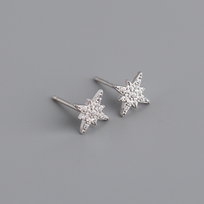 Khuyên tai nữ bạc sao 8 cánh| TRANG SỨC BẠC ACCESSORIES