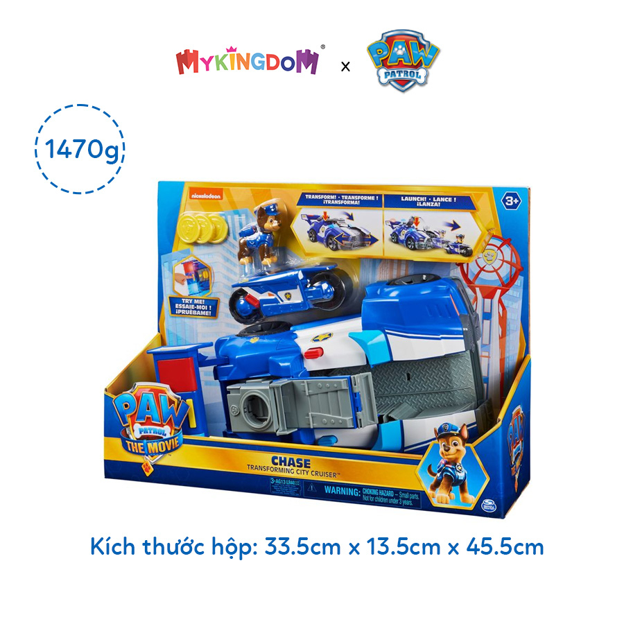 Đồ Chơi PAW PATROL Mô Hình Xe Cảnh Sát Biến Hình The Movie - Chase 6060759