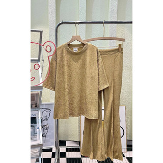 SET THUN DẬP LY TRƠN QUẦN LOE FREE SIZE