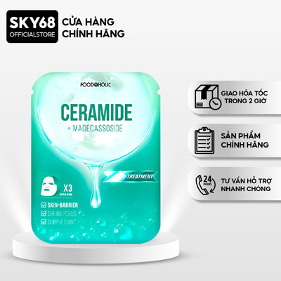 Mặt nạ làm dịu, phục hồi da mụn Foodaholic CERAMIDE & MADECASSOSIDE Ample Mask 23ml