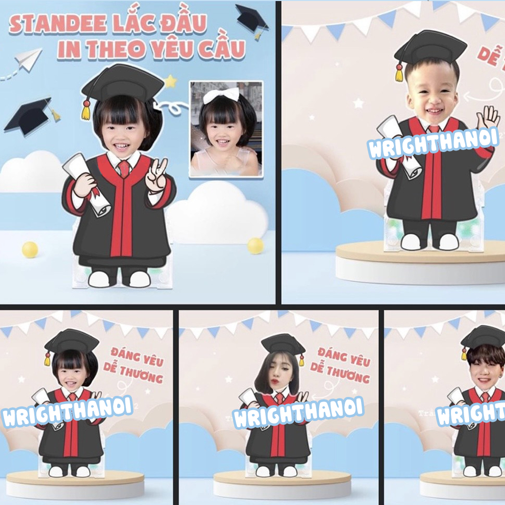 Standee lắc đầu Thegioipuzzle Cử Nhân In Theo Yêu Cầu Quà Tặng Cho Học Sinh Bạn Bè Người Thân Chibi Cute