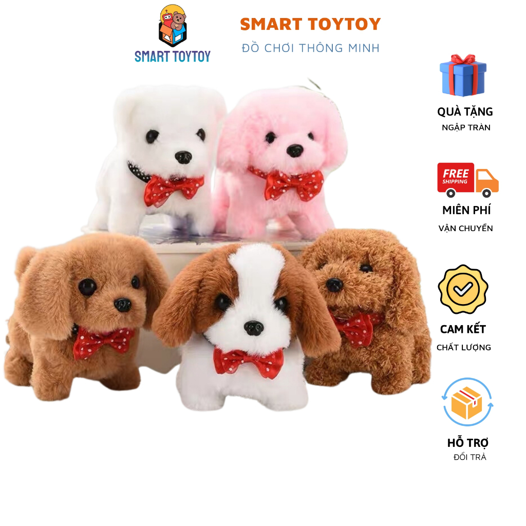 Chó bông bibi Smart ToyToy biết đi, kêu, vẫy đuôi cực đáng yêu cho bé