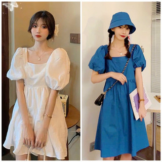 Đầm váy freesize babydoll cổ vuông 2 màu