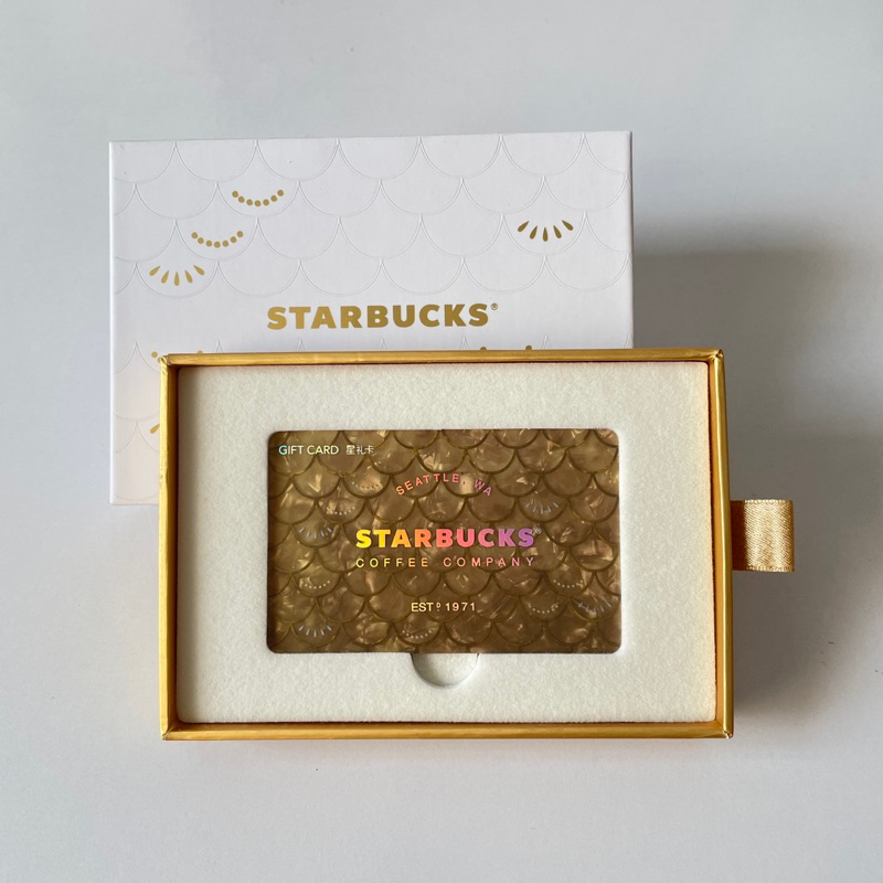0001B THẺ NHỰA SEATTLE, WASHINGTON STARBUCKS GOLD SCALE, thẻ mờ lì, thẻ và hộp trầy (thẻ đã sử dụng, dùng để sưu tầm)