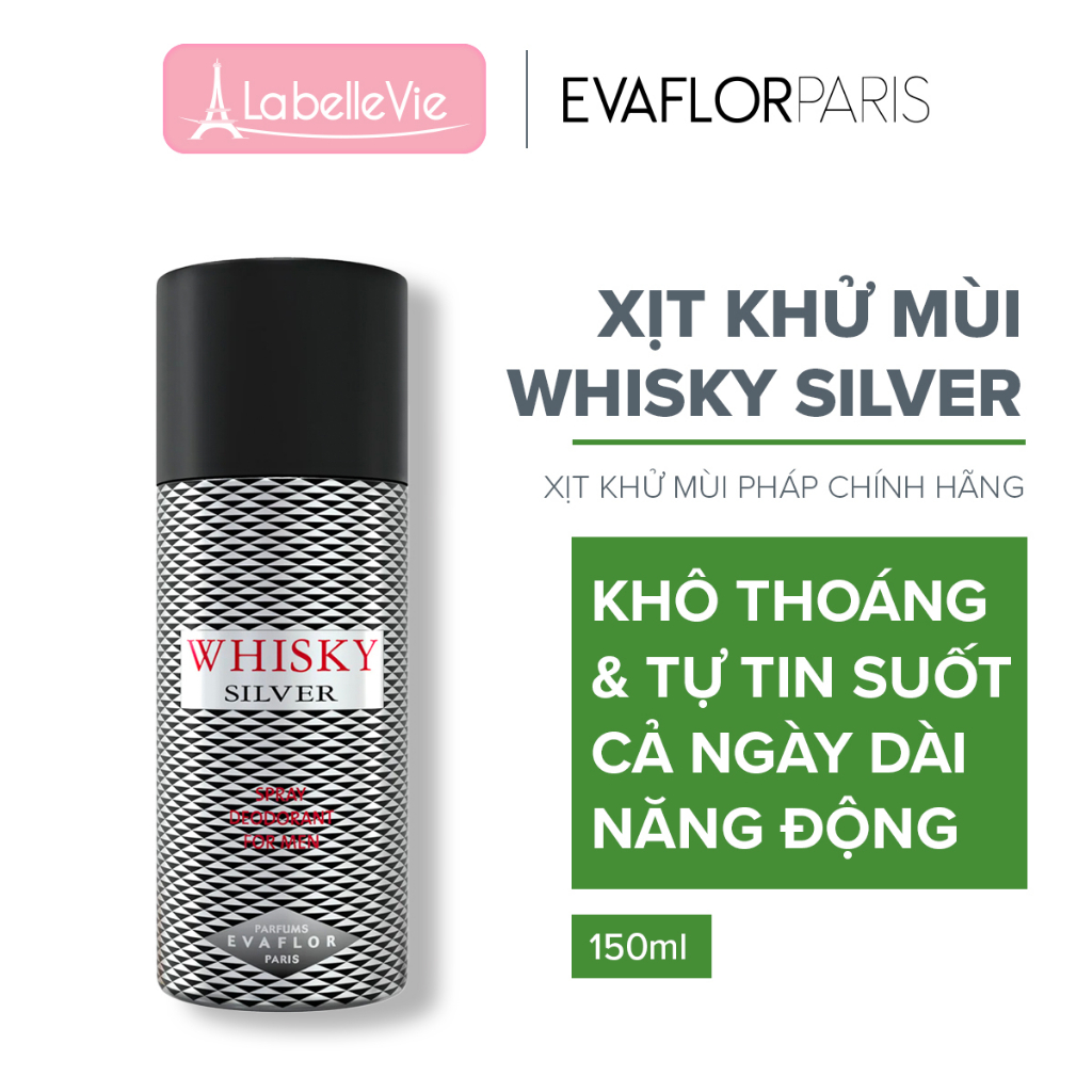 Xịt khử mùi toàn thân nam Evaflor Whisky hương hoa cổ điển thanh lịch, nhẹ nhàng