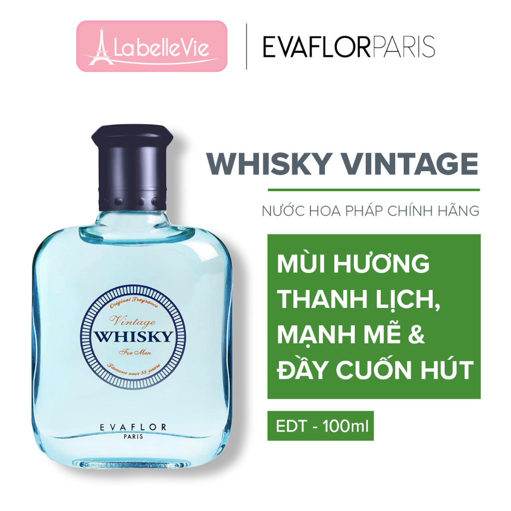 Nước hoa nam Evaflor Whisky Vintage chính hãng Pháp hương thơm say đắm, hấp dẫn, từng trải