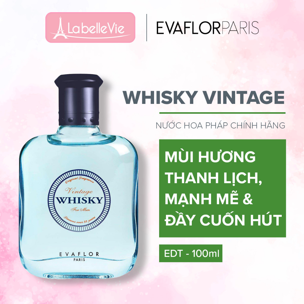 Nước hoa nam Evaflor Whisky Vintage chính hãng Pháp hương thơm say đắm, hấp dẫn, từng trải