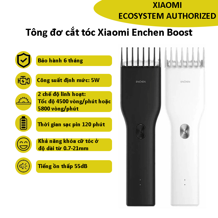 [Màu ngẫu nhiên] Tông đơ cắt tóc Xiaomi Enchen Boost - Enchen Boost Hair Clipper - Bảo hành 6 tháng